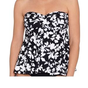 NWT Swim Solutions Bandeau Tankini Top with Optional Strap
